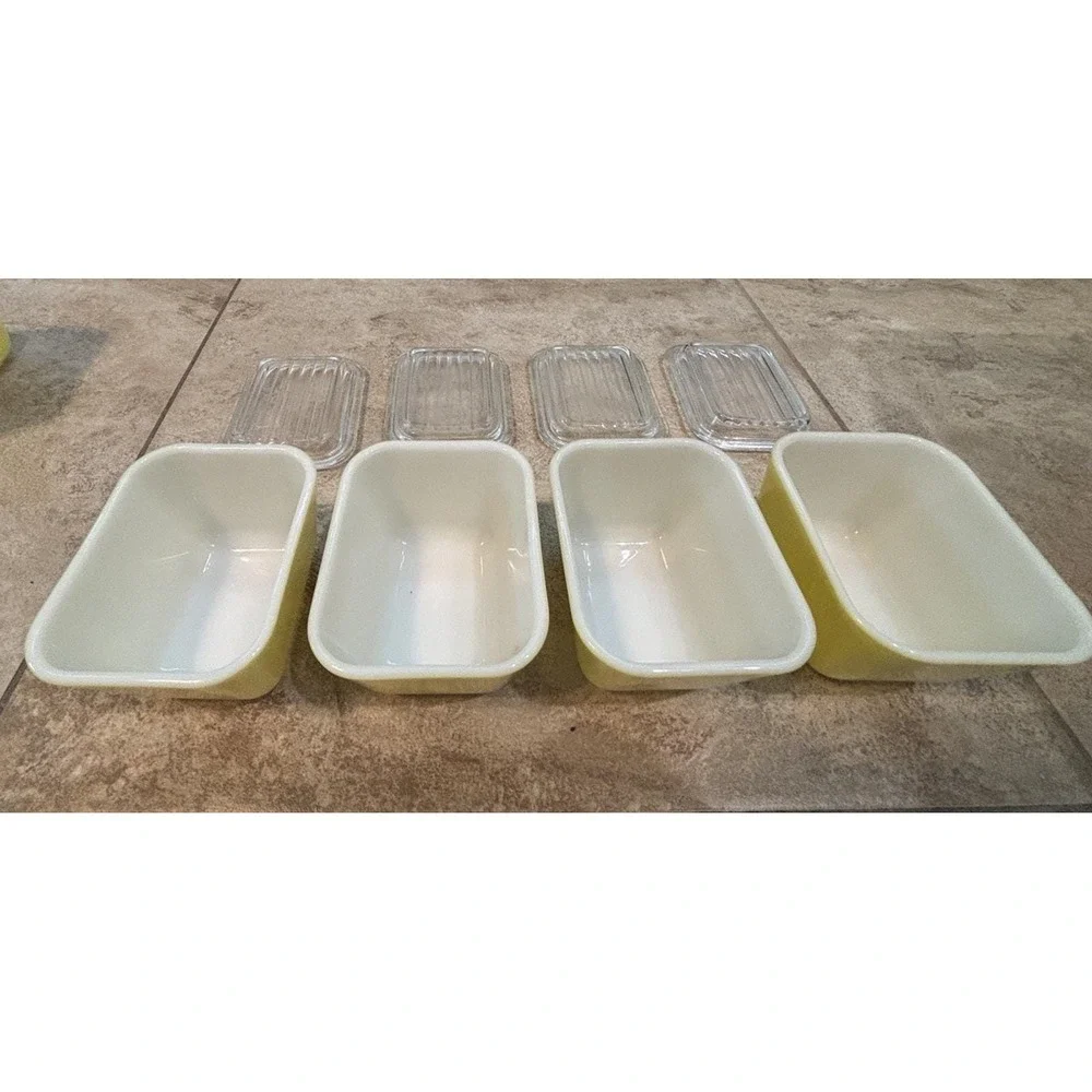 Vintage Pyrex Verde Refrigerator Dish Set – Avocado Green Milk Glass MCM Kitchen